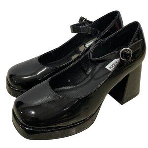 🖤Steve Madden Black Patent Mary Jane Platform Heels Goth Wednesday Addams vibe
